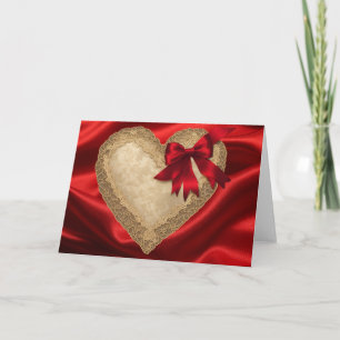 Goldrotes Valentinstag Spitze Herzkarten Karte