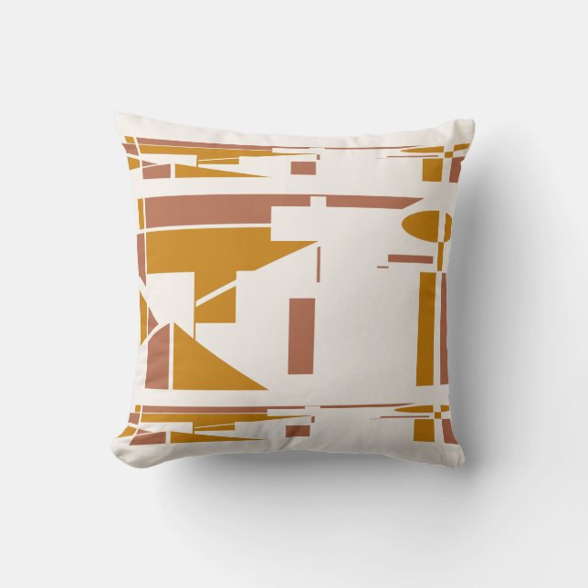 Goldrust Off-white Südwest Look Geometrisches Moti Kissen (Vorderseite)