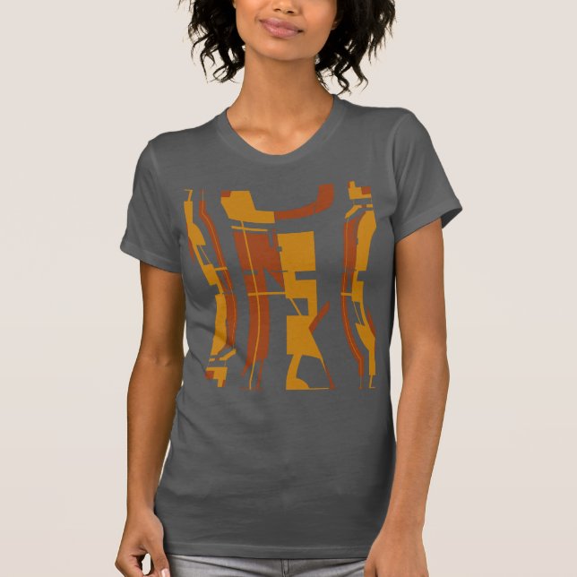 Goldrust Südwestlich inspiriert Tribal Art Abstrak T-Shirt (Vorderseite)
