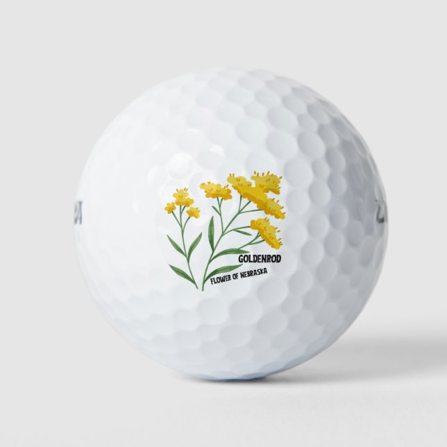 Goldrute, Staatsblume von Nebraska Golfball (Vorderseite)