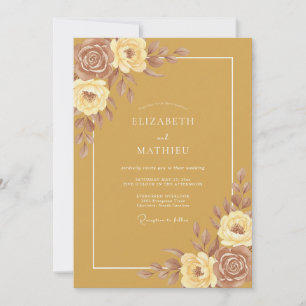 Goldruten-Erdey Boho-Hochzeit Einladung
