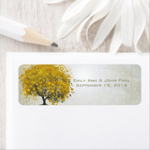Goldruten-Herz-Blatt-Baum mit Sternen Save-the-Dat