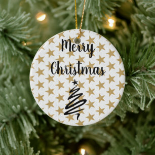 Golds Stars Weihnachten Keramik Ornament