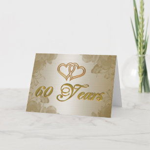 Goldsatin zum 60. Jahrestag Einladung