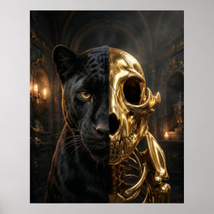 Goldschädel-Panther-Porträt Poster