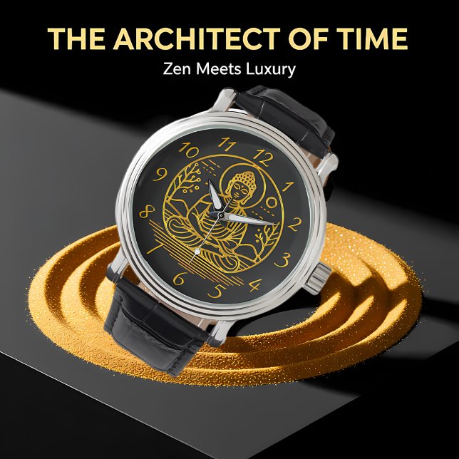 Goldschauender Buddha sitzt in der serenischen Med Armbanduhr (Von Creator hochgeladen)