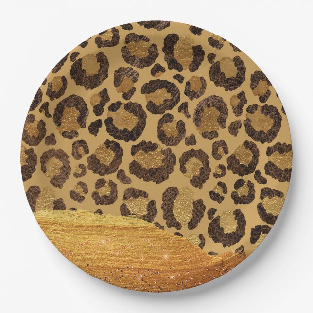 Goldscheiben auf Glamour-Käsehaut Pappteller (Vorderseite)