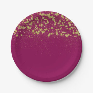 Goldschein-GlitzerConfetti Pappteller
