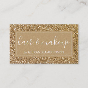 Goldschein und Glitzer-Haar u. Make-up Visitenkarte
