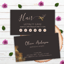 Goldschere Dunkelgraue Friseursalon Treuekarte