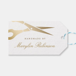 Goldschere | Elegante Schwarz-Weiß-Handarbeit von Geschenkanhänger