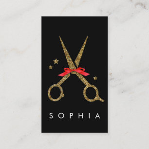 Goldschere Glitzer - Haarstempel Begleitkarte