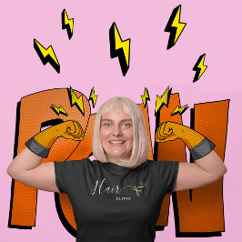 Goldschere Roush Pink Haar Dresser Friseurin T-Shirt