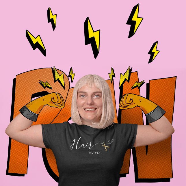 Goldschere Roush Pink Haar Dresser Friseurin T-Shirt (Von Creator hochgeladen)