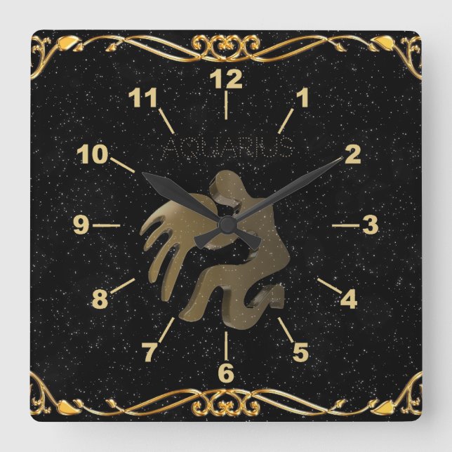 Goldschild Quadratische Wanduhr (Vorderseite)