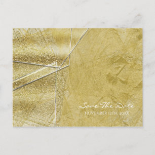 Goldschimmer-Kristallglasgläser Save the Date Ankündigungspostkarte