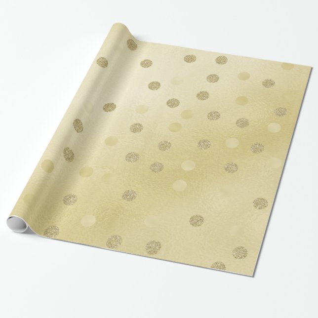 Goldschimmer mit Glitzer-Kreisen Geschenkpapier (Ungerollt)