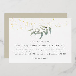 Goldschimmern mit Wasserfarbenleder Folieneinladung