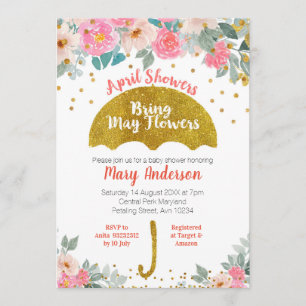 Goldschirmduschen im April bringen Blume im Mai Einladung