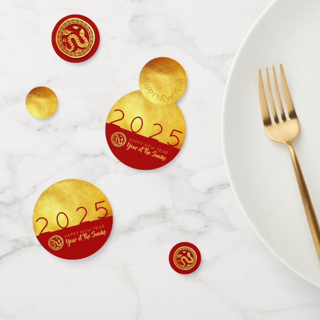 Goldschlange Paperschnitt 2025 Goldenes Party Conf Konfetti (Gruppe)