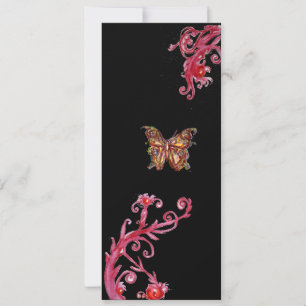 GOLDSCHMETTERLING, hellrot schwarz Einladung