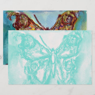 GOLDSCHMETTERLING IN BLAU BRIEFPAPIER