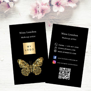 Goldschmetterling Qr Logo für soziale Medien Visitenkarte