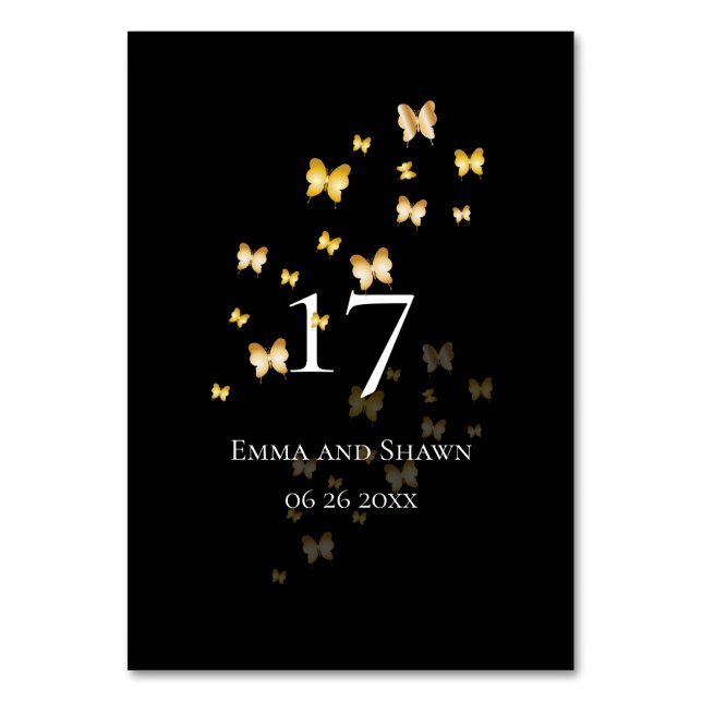 Goldschmetterling Tischnummer (Vorderseite)