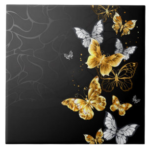 Goldschmetterlinge Fliese