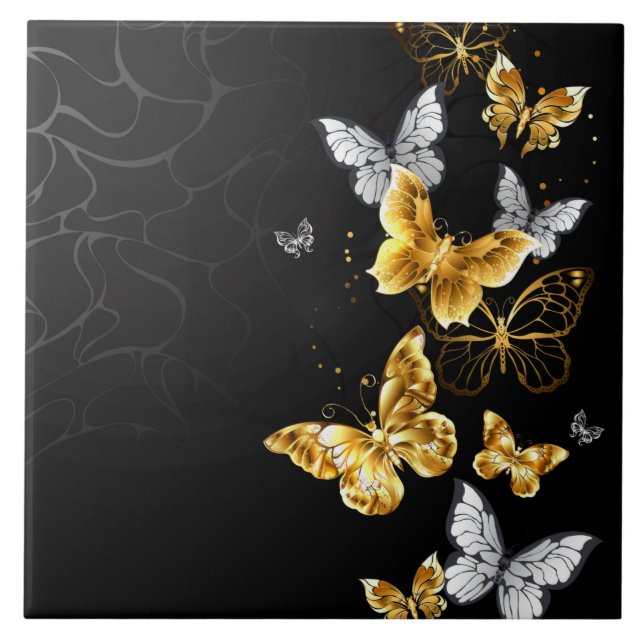 Goldschmetterlinge Fliese (Vorderseite)
