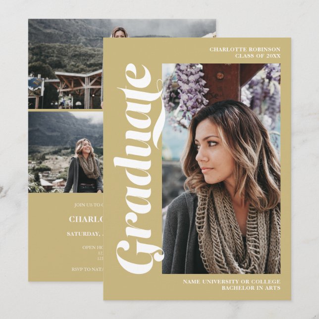 Goldschmied-Foto-Abschluss Einladung (Vorne/Hinten)