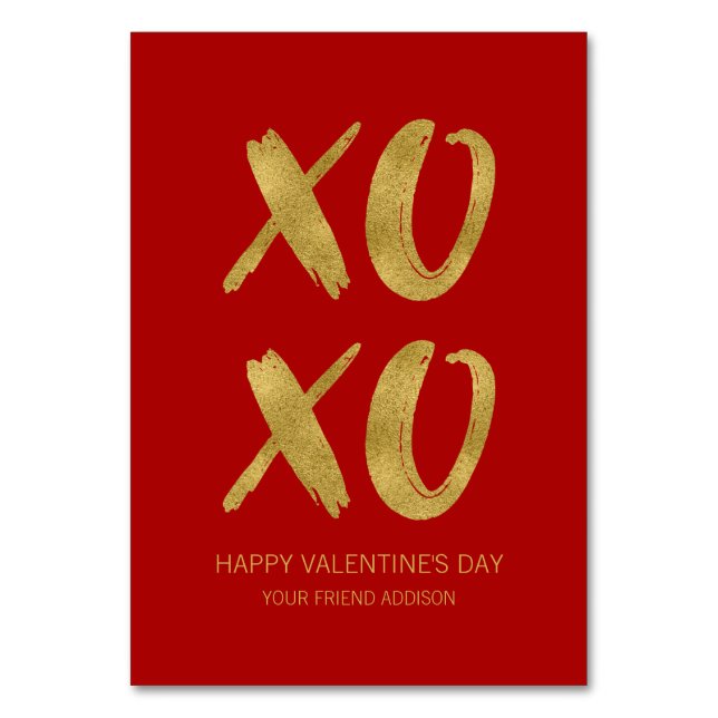 Goldschmied XOXO Klasse Valentine Karte (Vorderseite)