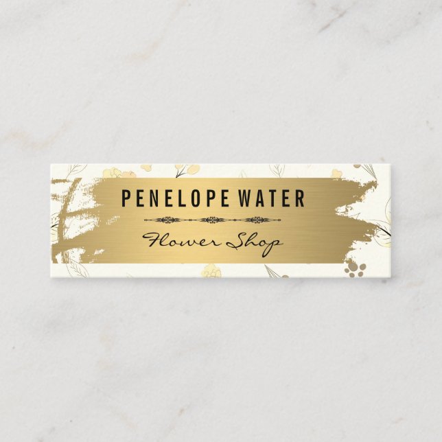 Goldschmiedemuster für nahtlose Blume Mini Visitenkarte (Vorderseite)