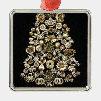 Goldschmuck-Weihnachtsbaum Silbernes Ornament