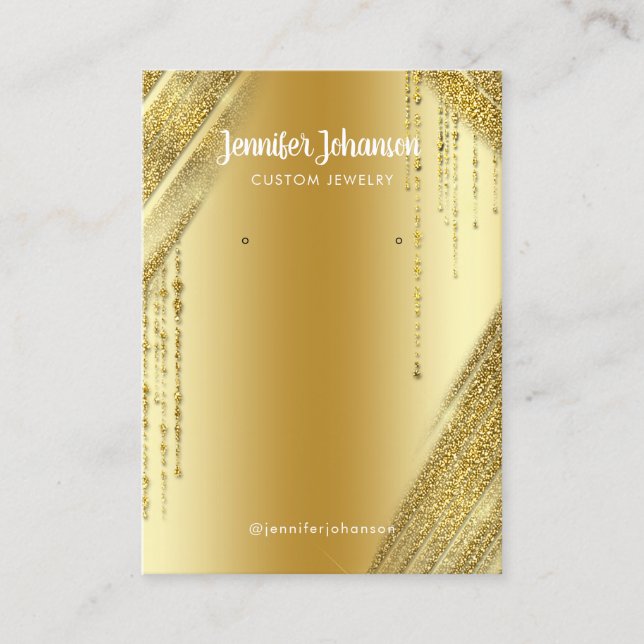 Goldschmuckhalter Ohrringe Einzigartiger Glitzer Visitenkarte (Vorderseite)