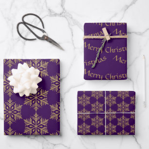 Goldschneeflocke - Glitzer-Effekt Geschenkpapier Set