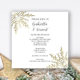 Goldschneeflocken auf der Einladung zur Winterhoch