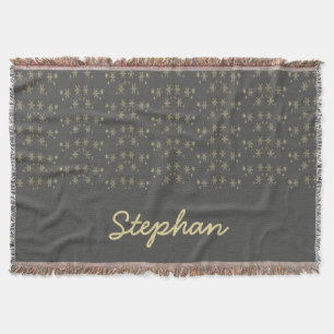 Goldschneeflocken auf grau decke