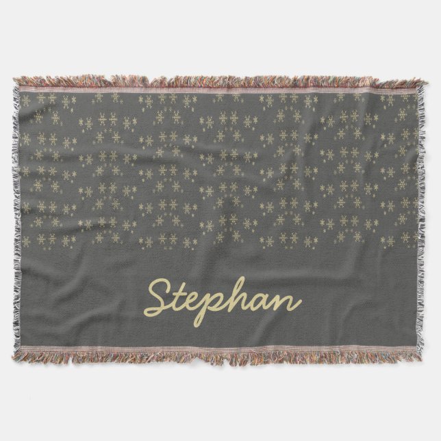 Goldschneeflocken auf grau decke (Vorderseite)