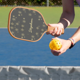 Goldschneeflocken auf grau pickleball schläger