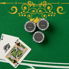 Goldschneeflocken auf grau pokerchips