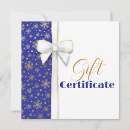 Goldschneeflocken Luxus White Bow Blue