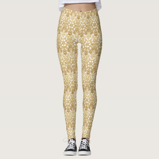 Goldschneeflocken Niedlich Leggings (Vorderseite)