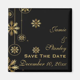Goldschneeflocken - Schwarze Winterhochzeit Save t Magnet