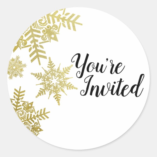 Goldschneeflocken Umschlag Aufkleber (Vorderseite)