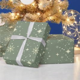 Goldschneeflocken Wasserfarbe Glitterie Geschenk Geschenkpapier