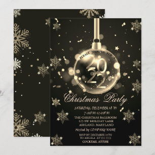 Goldschneeflocken, Weihnachtsball 2022 Party Einladung