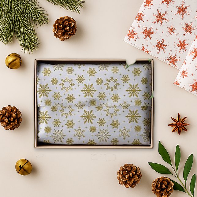 Goldschneeflocken Weiße Weihnachten Seidenpapier (Von Creator hochgeladen)