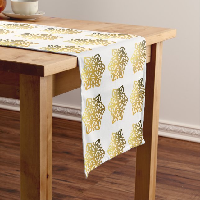 Goldschneeflocken Weißer Tischläufer (Beispiel)