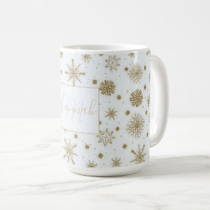 Goldschneeflocken Weißes Design Kaffeetasse